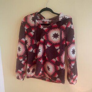 LOFT‎ Patterned Hoodie/Pullover Color Brown and Pink Size X-Small NWT